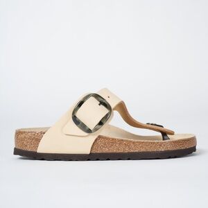 Birkenstock Gizeh Torty Big Buckle Womens Thong Sandals Almond Tortoise